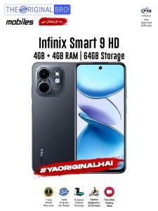 Infinix Smart 9 HD - 4GB RAM - 64GB Storage - PTA Approved - 12 Months Warranty - Black - The Original Bro Mobiles - TOB36